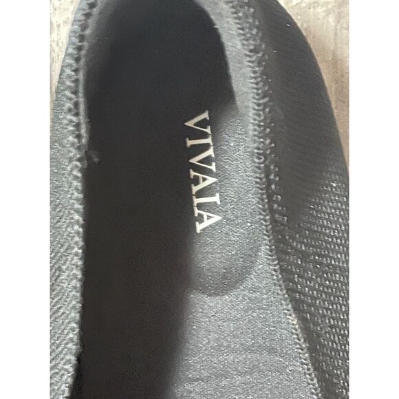 VIVAIA Cat Embroidered Knit Flats Black Women’s Size 11-11.5 Eco Friendly Shoes - Picture 4 of 6